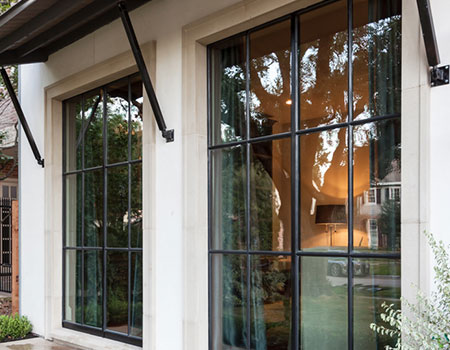 Windows on a luxury home